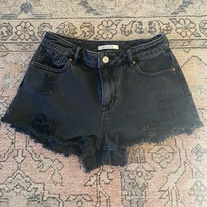 Black jean shorts